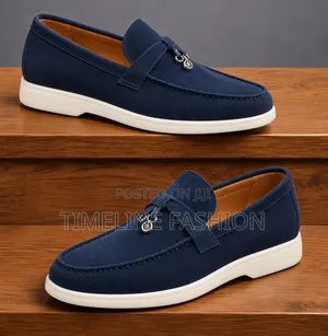 Dark Blue Loro Piana Men's Stylish Easy Wear Shoes