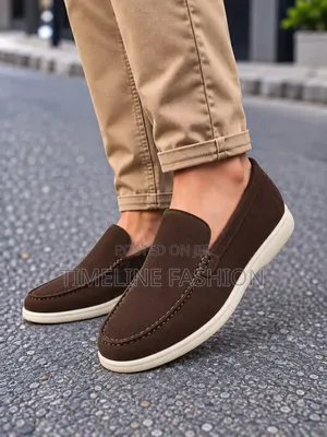 Coffee Brown Suede Loro Piana Plain Loafers