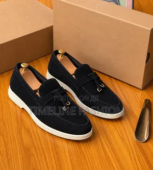 Black Loro Piana Men's Suede Leather Easy Wear