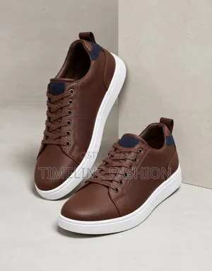 TIMBERLAND Casual Leather Lace Up Sneakers Coffee Brown Colour