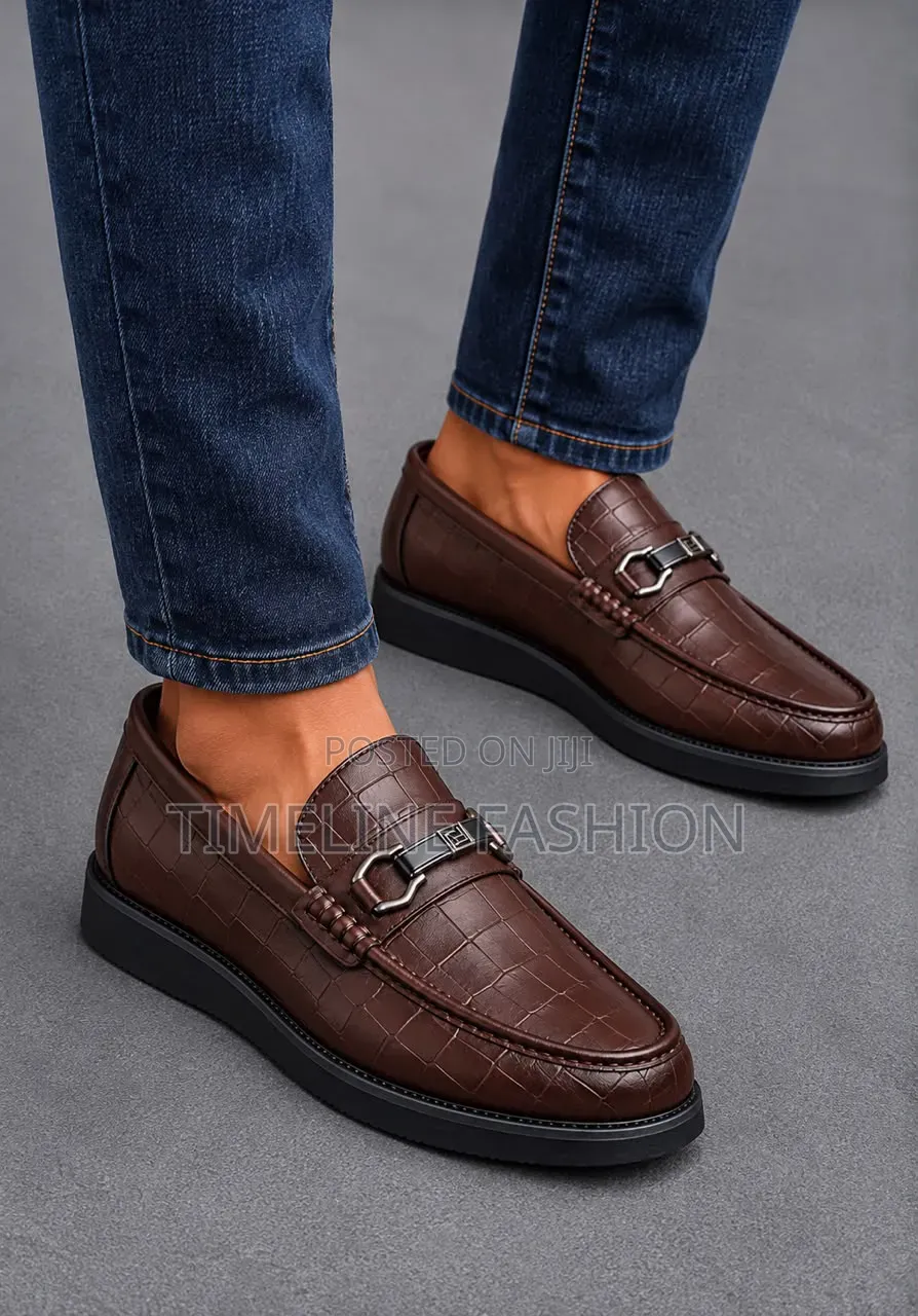 Fendi Coffee Brown Leather Stylish Men's Shoes