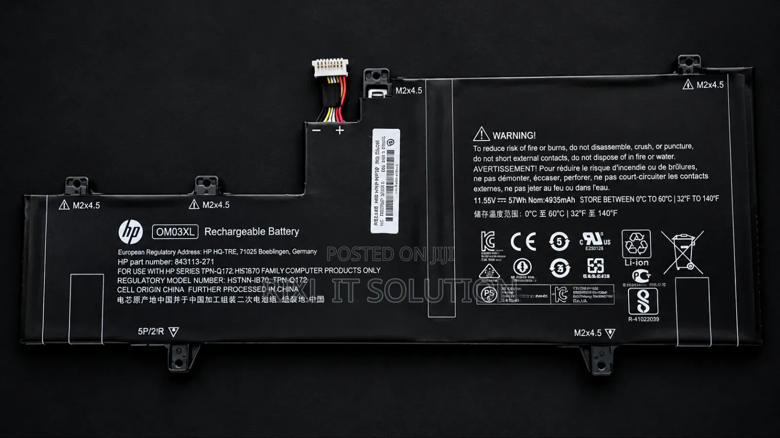 Brand New HP OM03XL Battery for EliteBook X360 1030 G2 Laptop