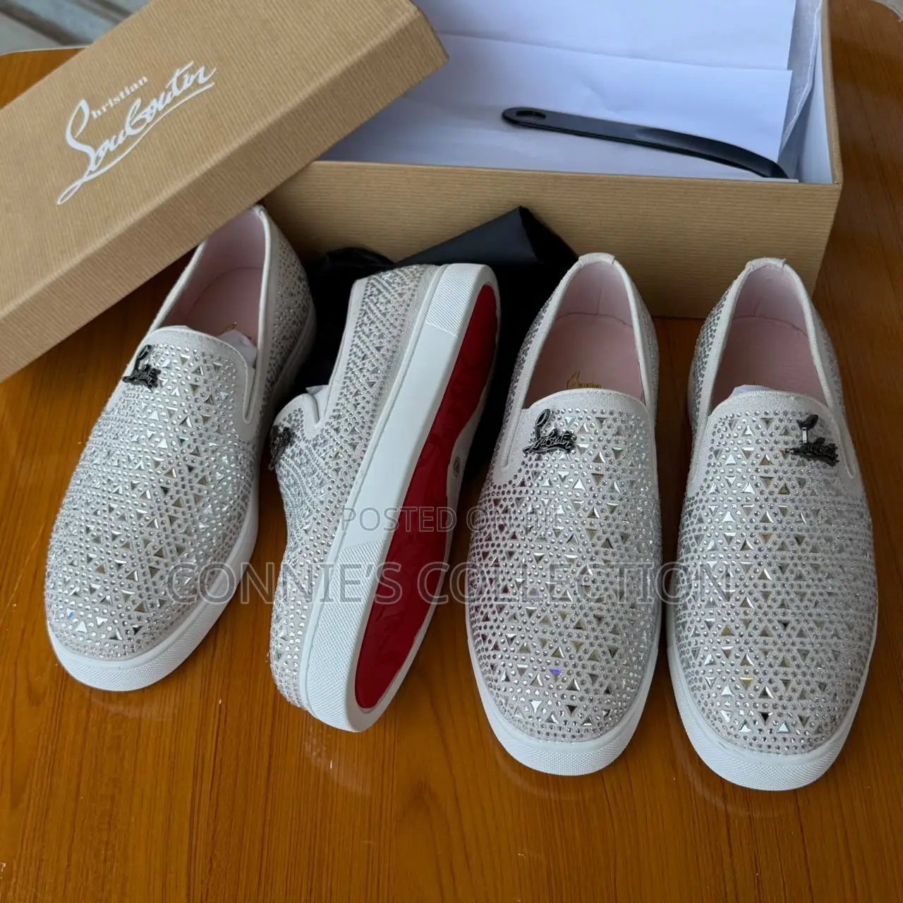Crystal and Rhinestone-Embellished Slip-on Loafers