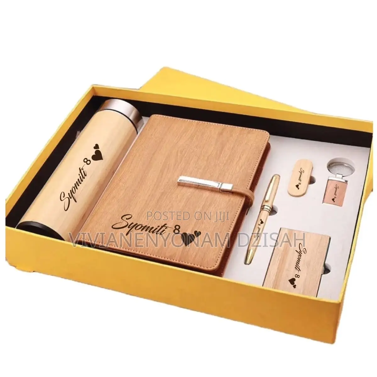 Six in One Bamboo Dairy Set With Branding