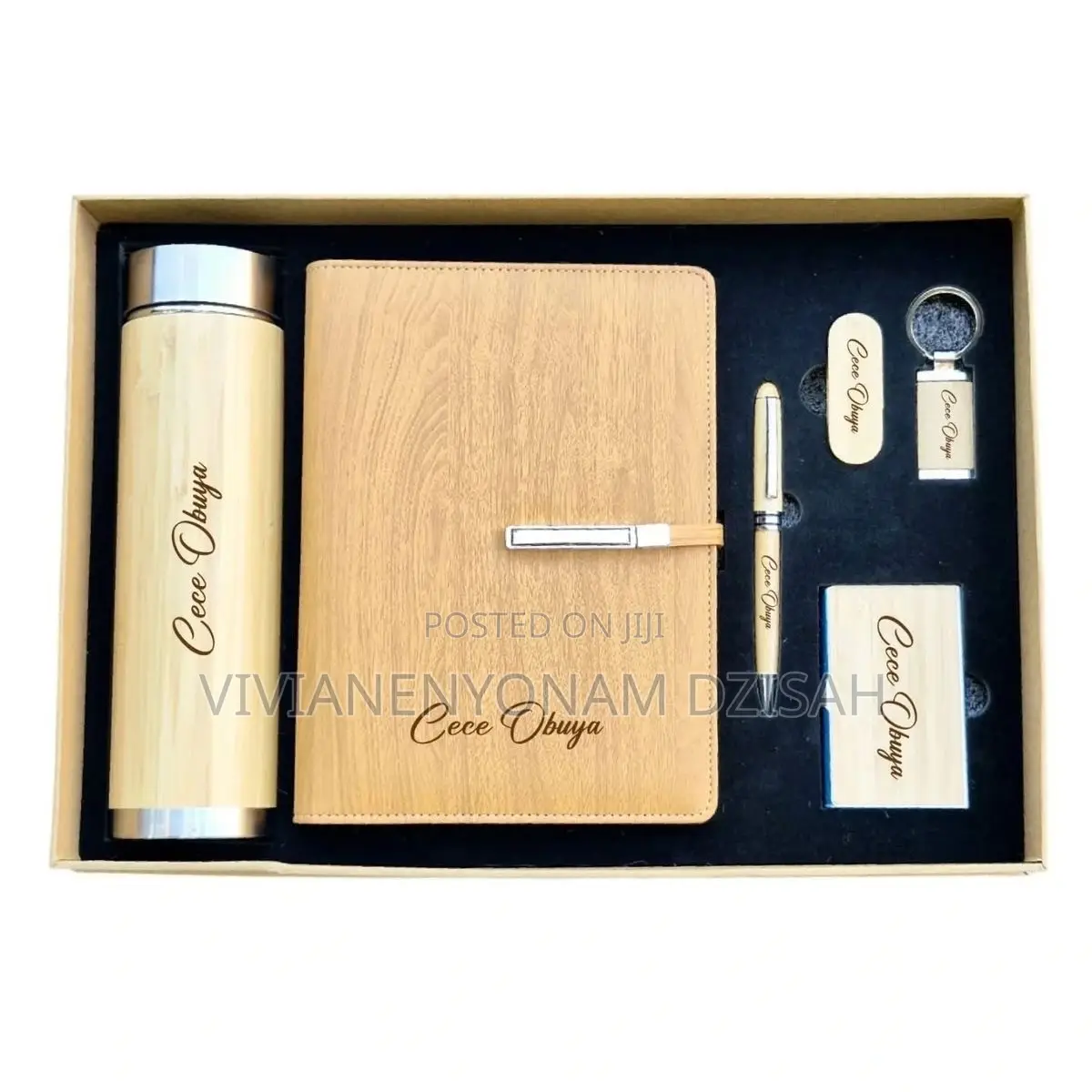 Six in One Bamboo Dairy Set With Branding