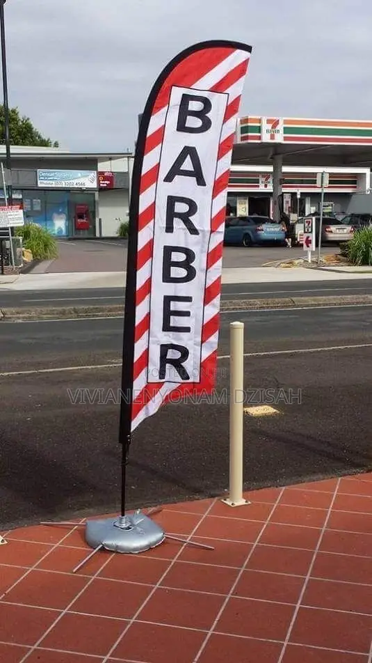 Teardrop and Feather Flag Stand With Branding