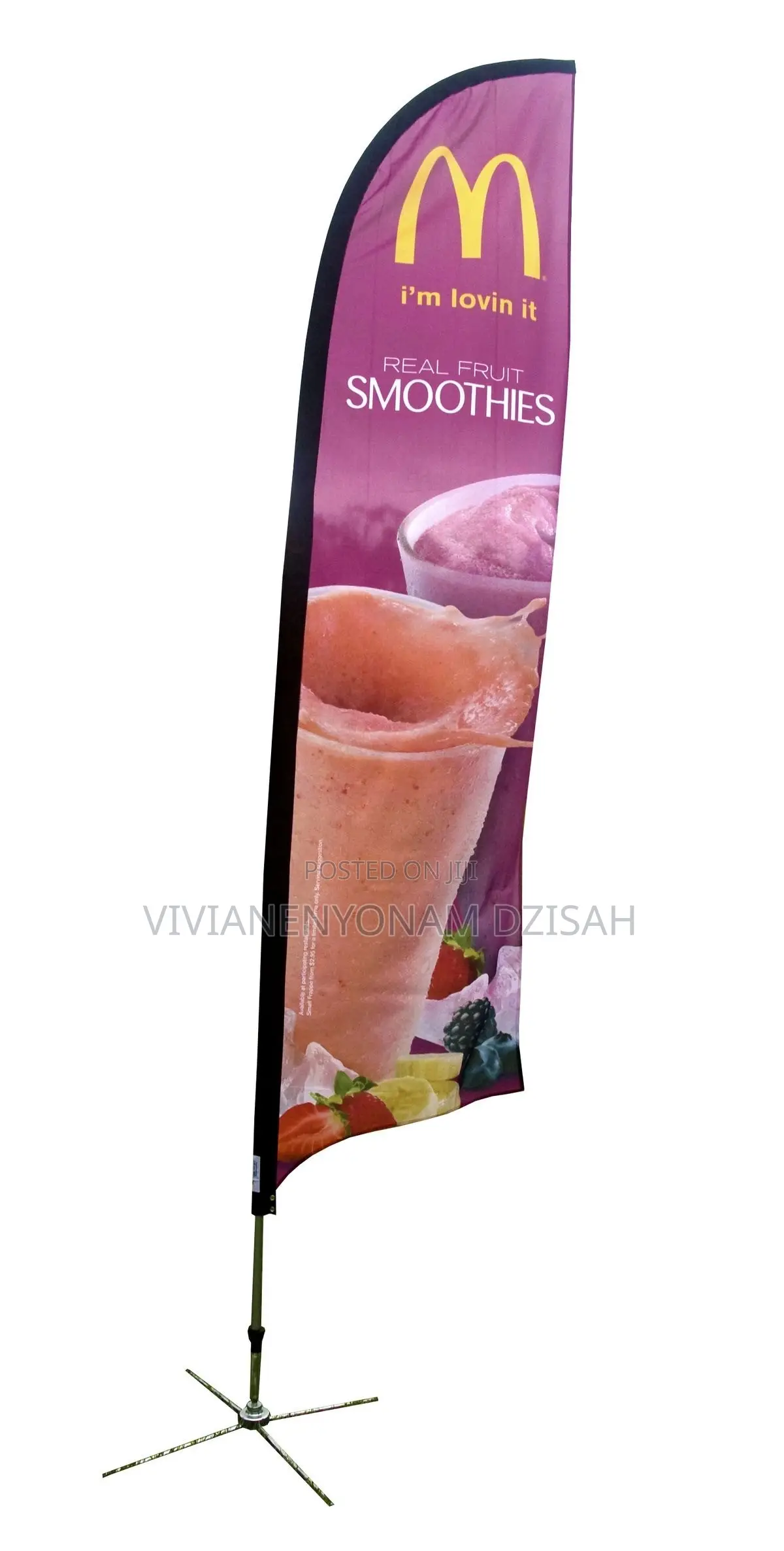 Teardrop and Feather Flag Stand With Branding