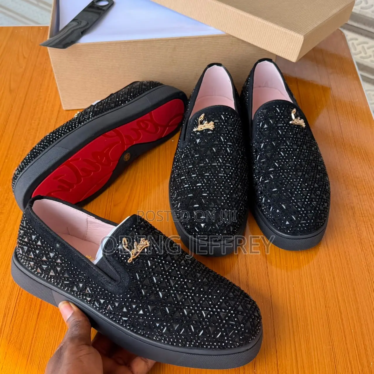Original Christian Louboutin Crystal Black Loafer