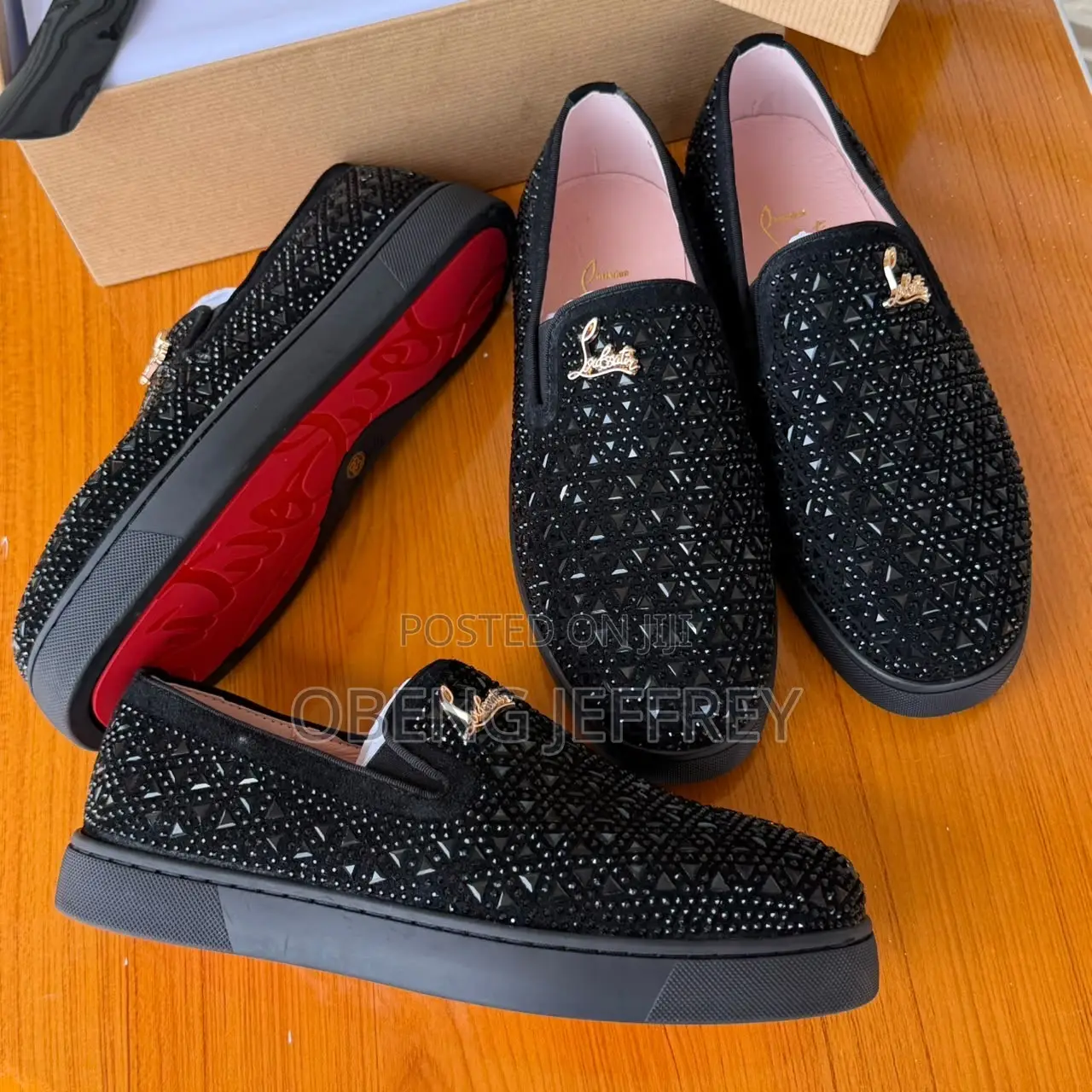 Original Christian Louboutin Crystal Black Loafer