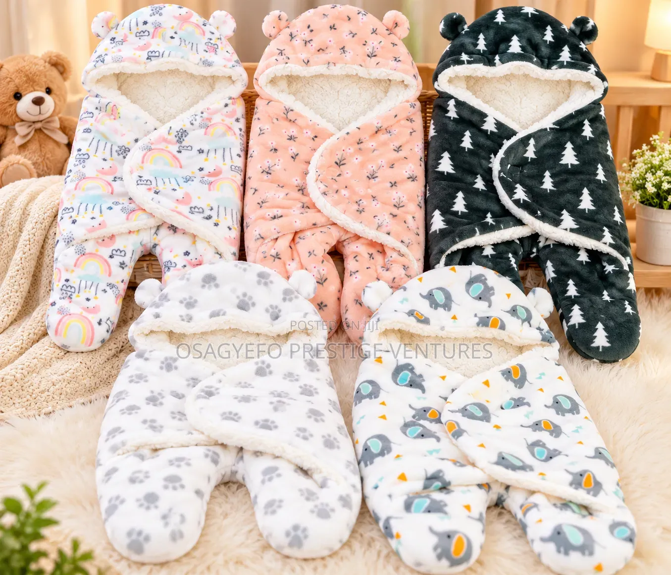 Baby Hooded Fleece Swaddle