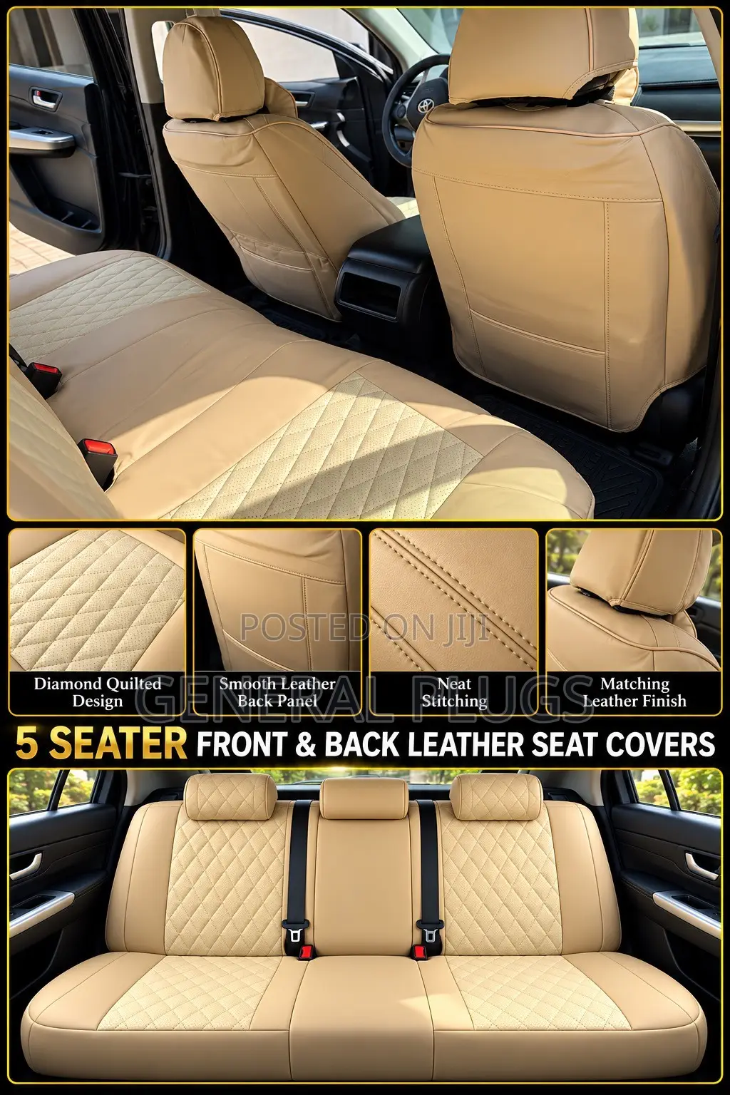 Improve Your Interior Presentation;Thick Leather 5 Seater Seat Covers