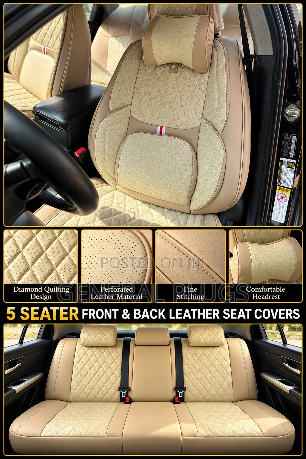 Improve Your Interior Presentation;Thick Leather 5 Seater Seat Covers