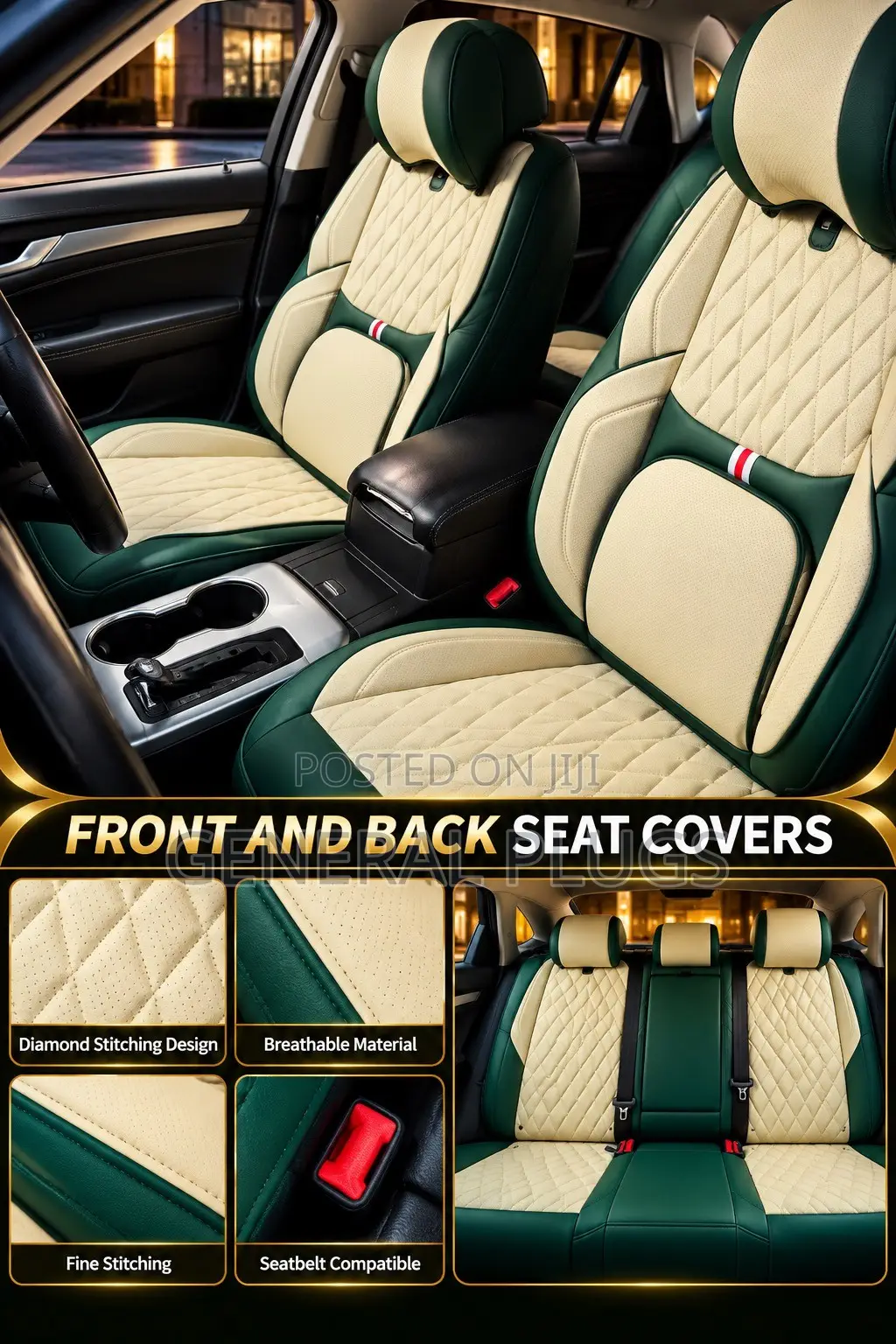 Give Your Car a Fresh Look ; 5 Seater Original Leather Car Seat Covers