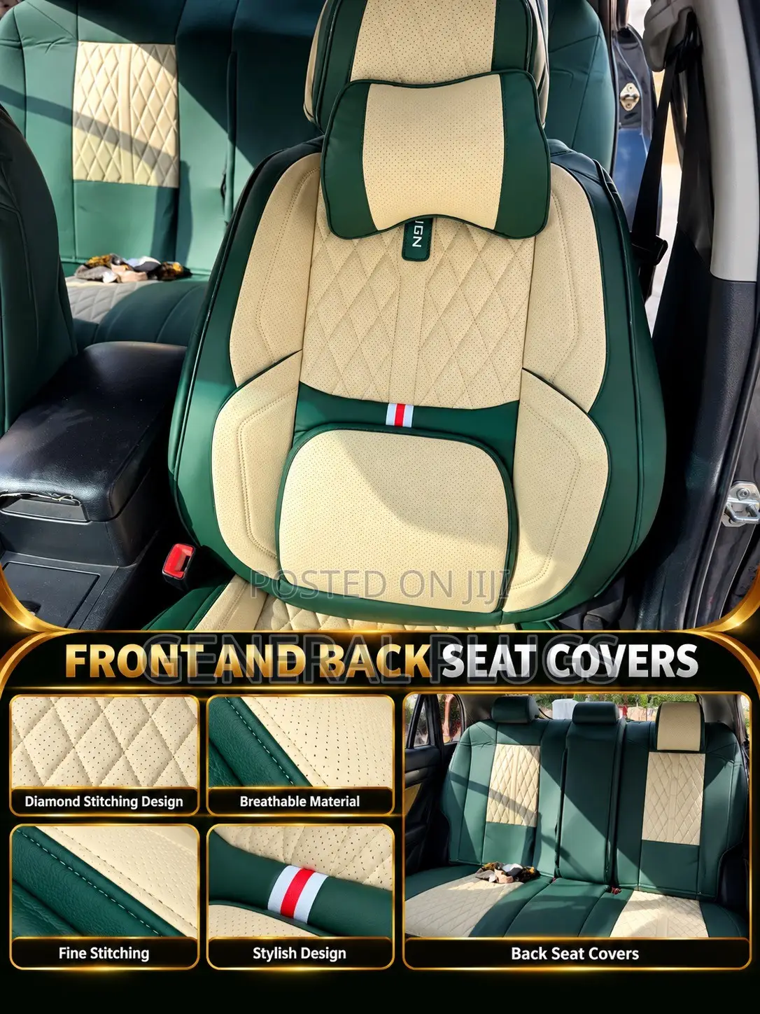 Give Your Car a Fresh Look ; 5 Seater Original Leather Car Seat Covers