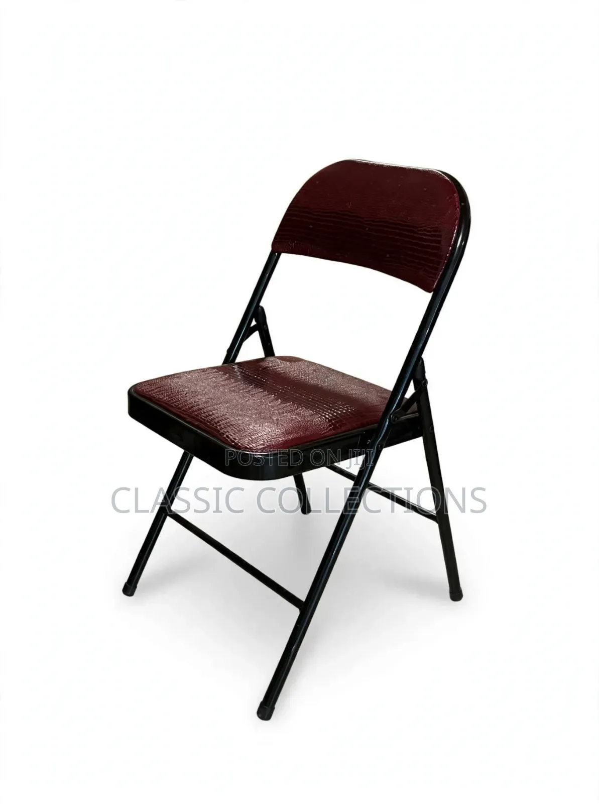 Folding Chair With Padded Seat- Leather