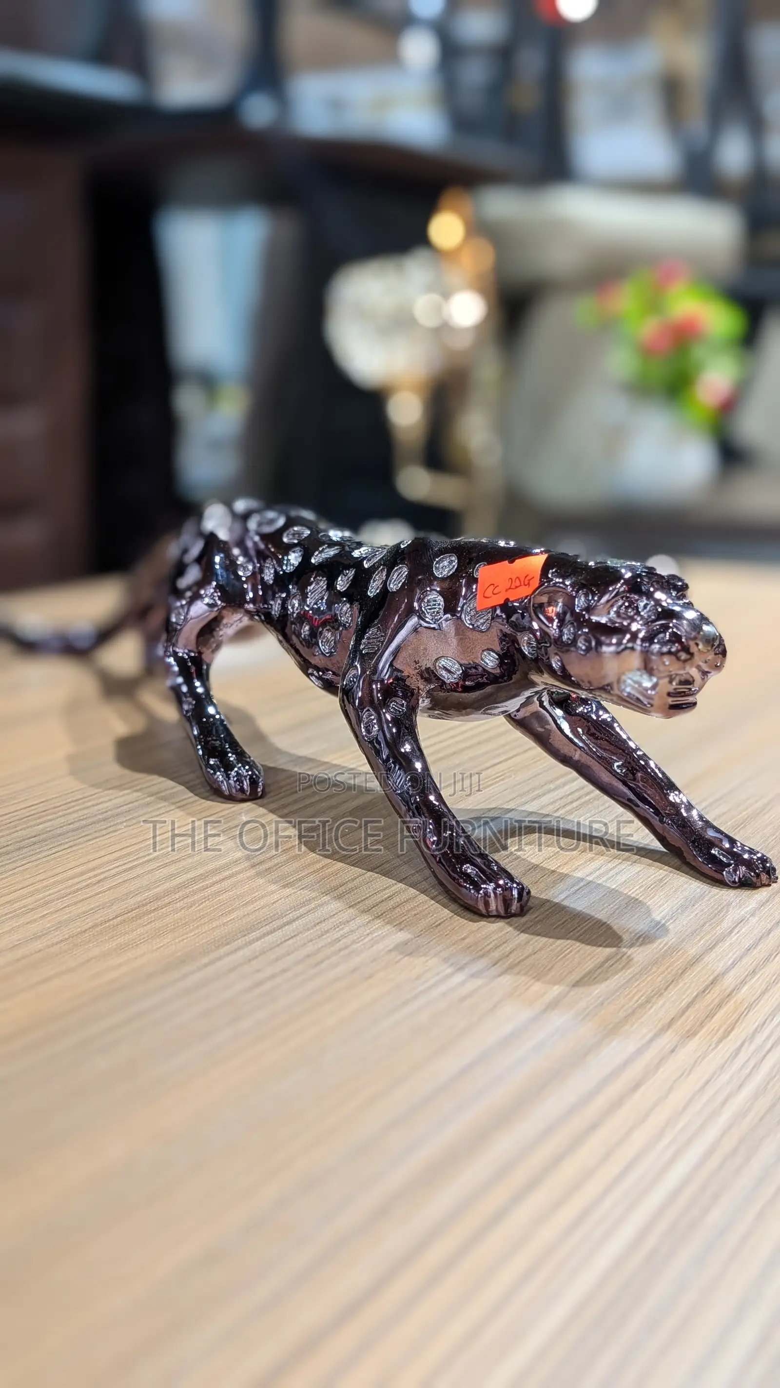 Bronze Leaping Panther Sculpture