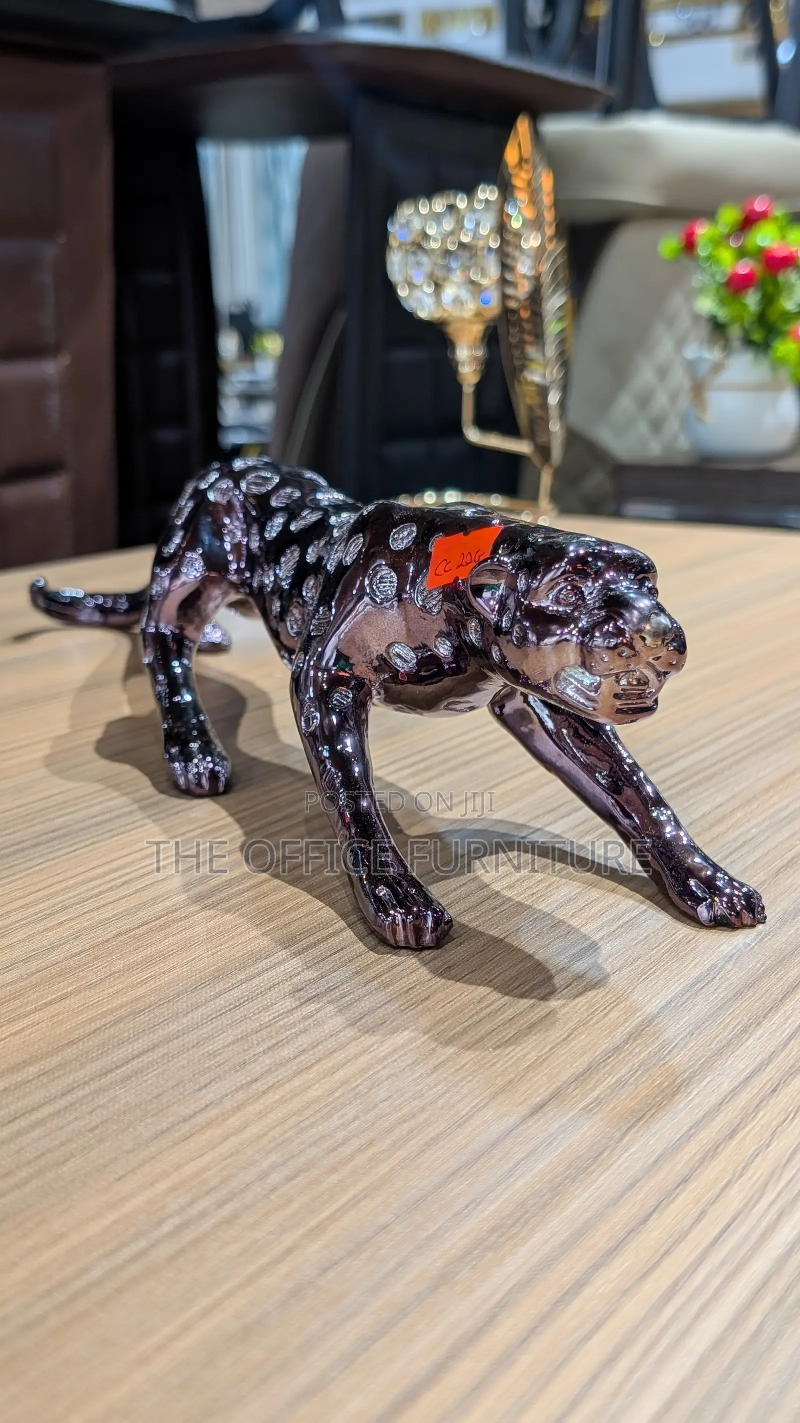 Bronze Leaping Panther Sculpture