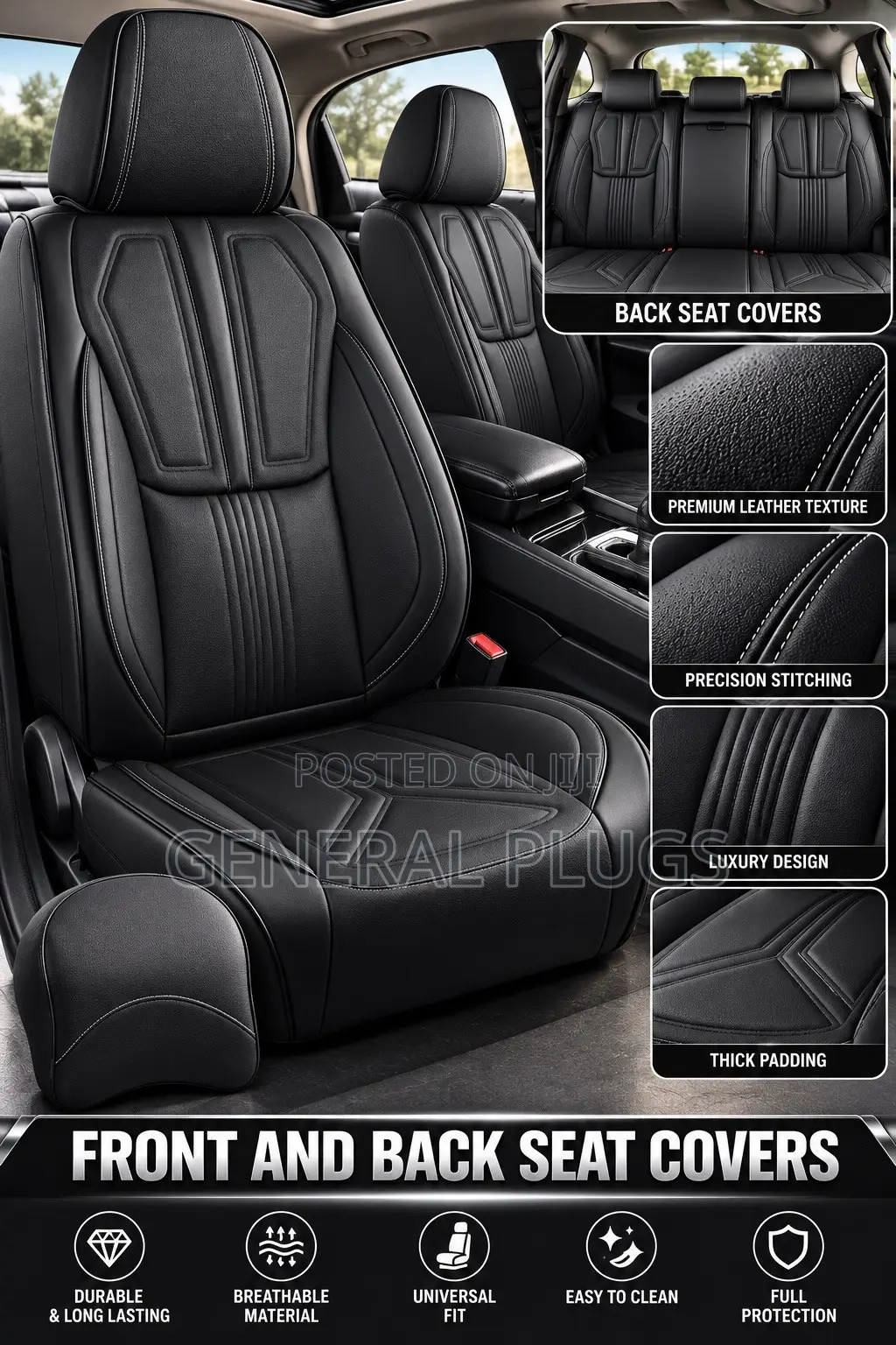 Add Luxury Inspired Details ;High Quality 5 Seater Leather Seat Cover