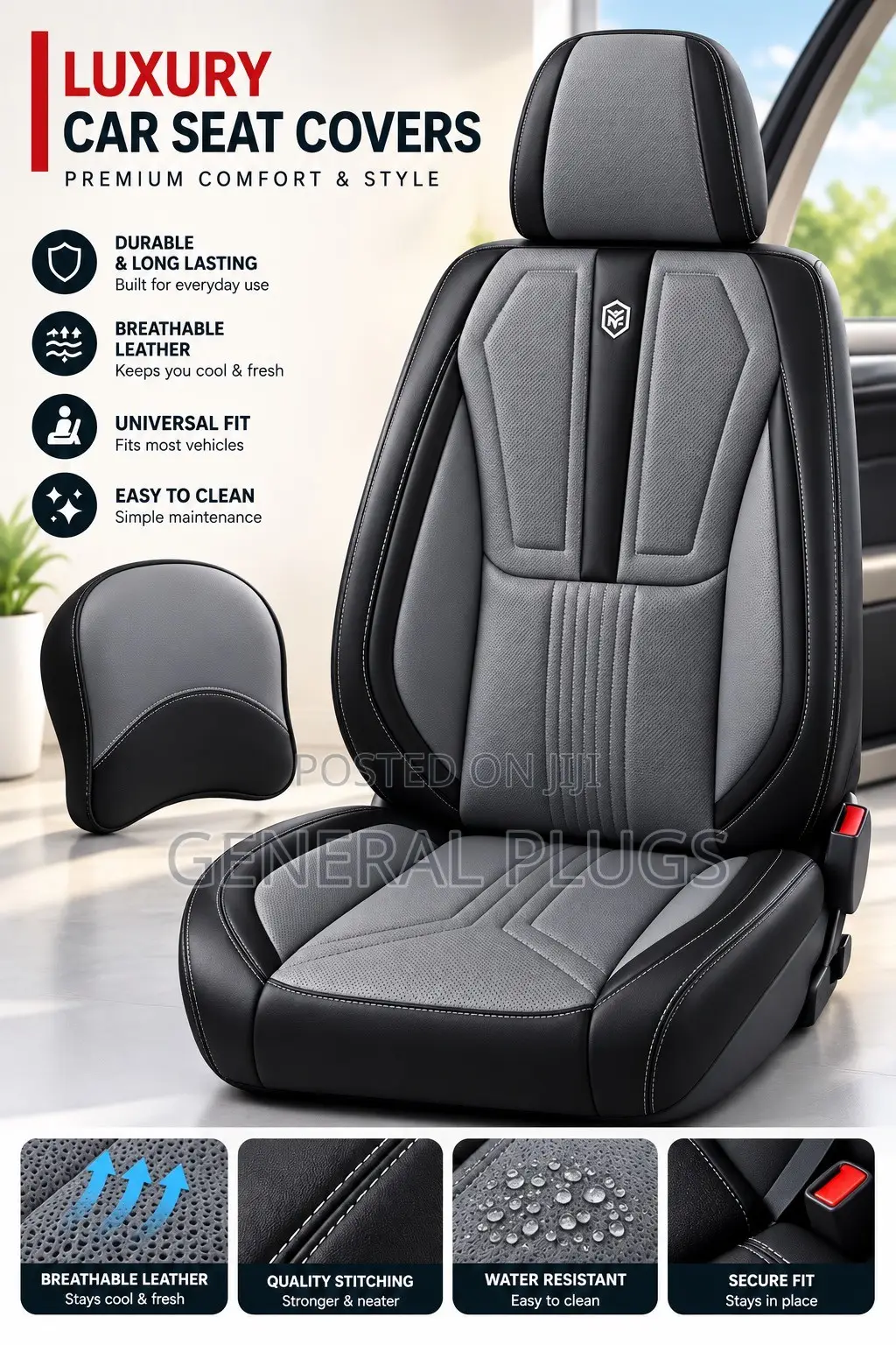 Add Luxury Inspired Details ;High Quality 5 Seater Leather Seat Cover