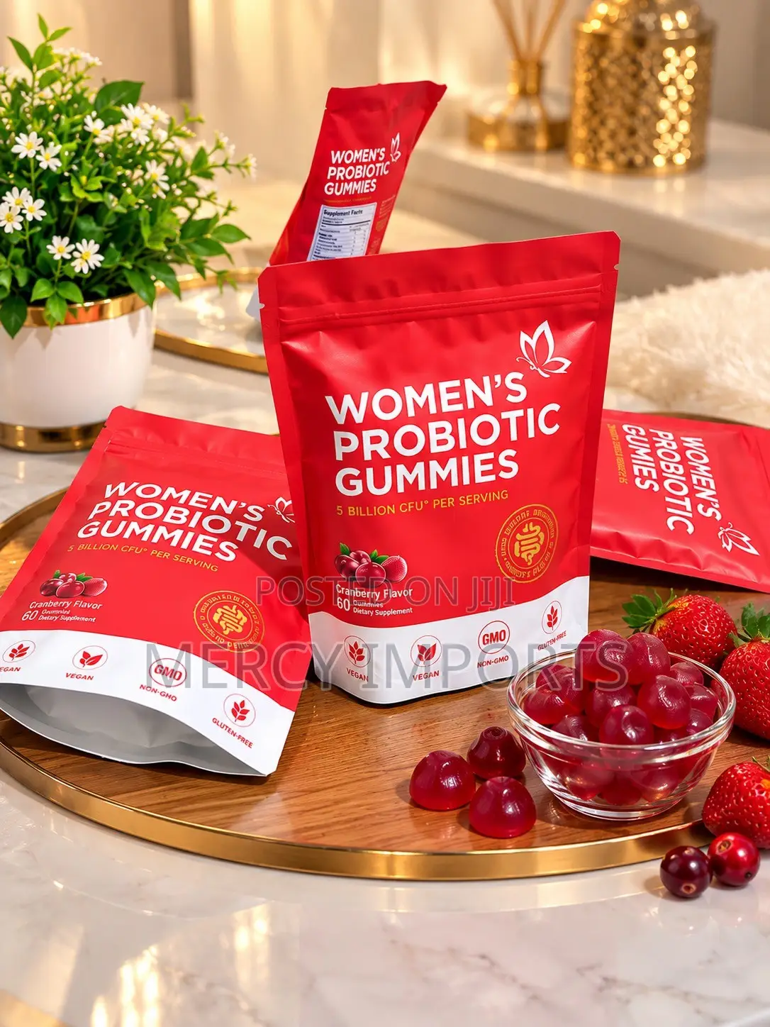 Women’s Probiotic Gummies – Cranberry Flavor | 60 Gummies