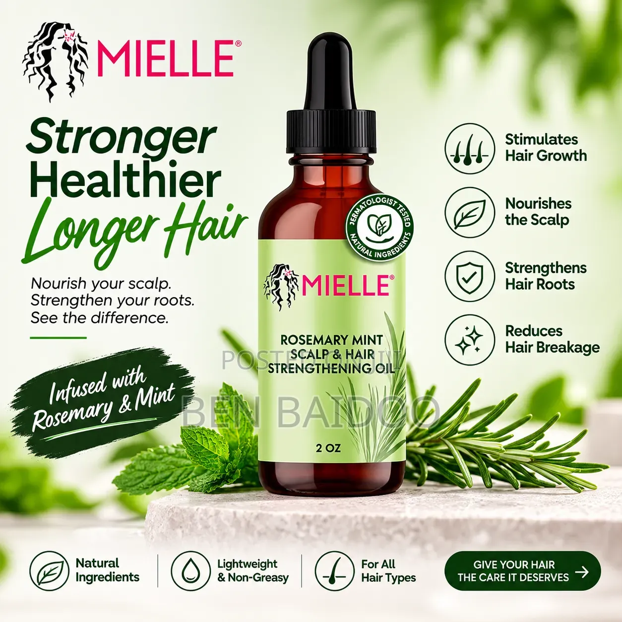 Rosemary Hair Growth Oil (Infused With Rosemary & Mint)