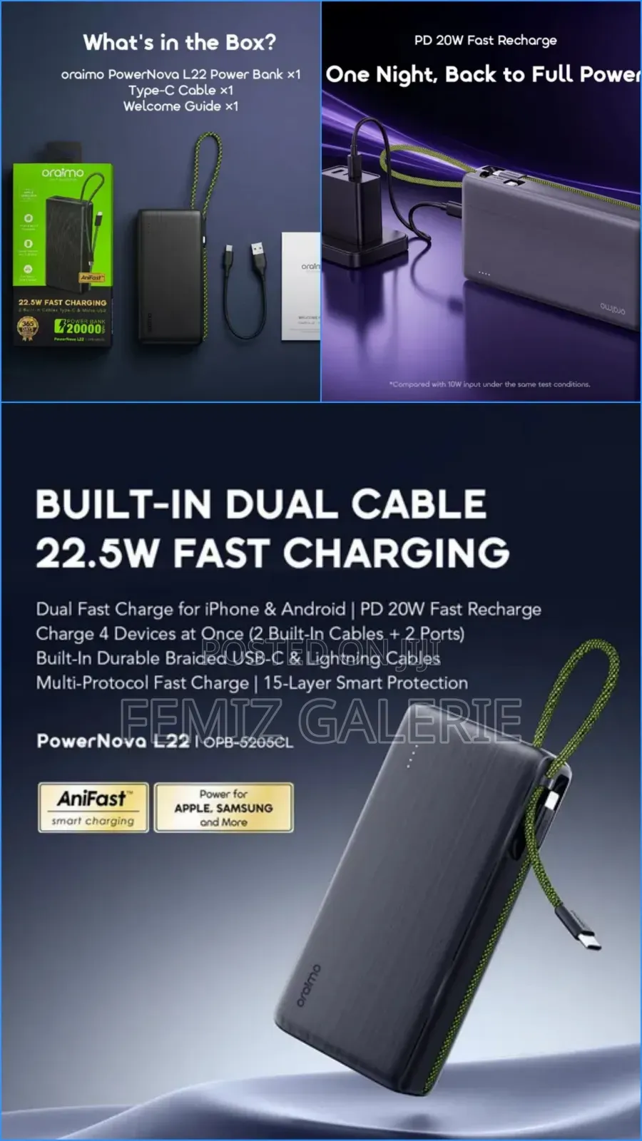 Oraimo PowerNova L22 20000mAh Power Bank
