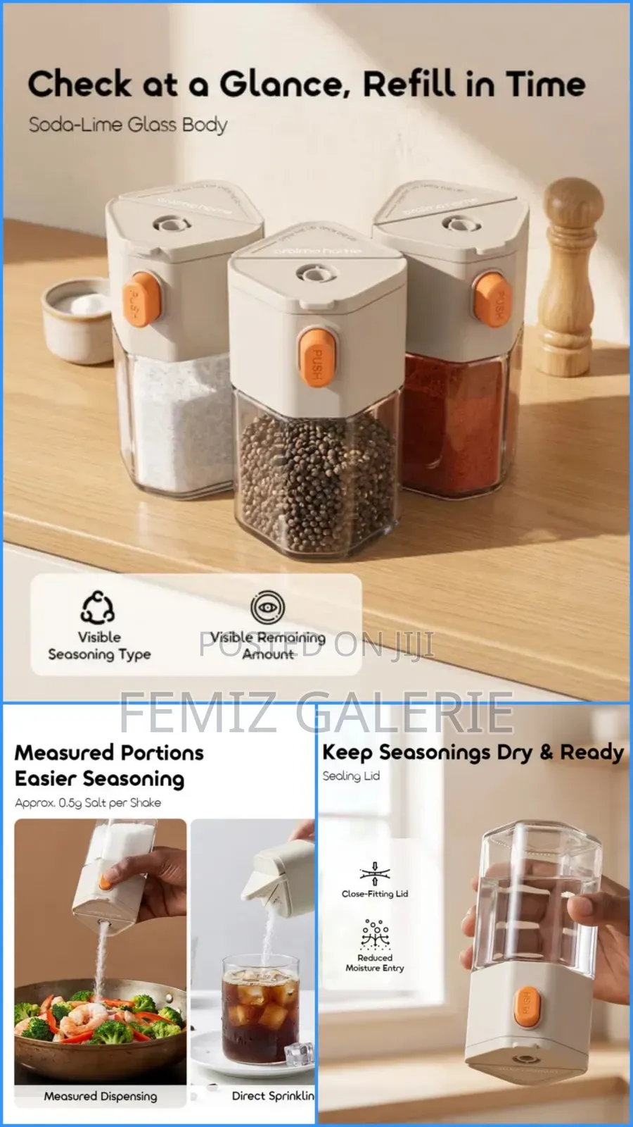 Oraimo SpiceFlow Precise Detachable Measuring Spice Jar Set