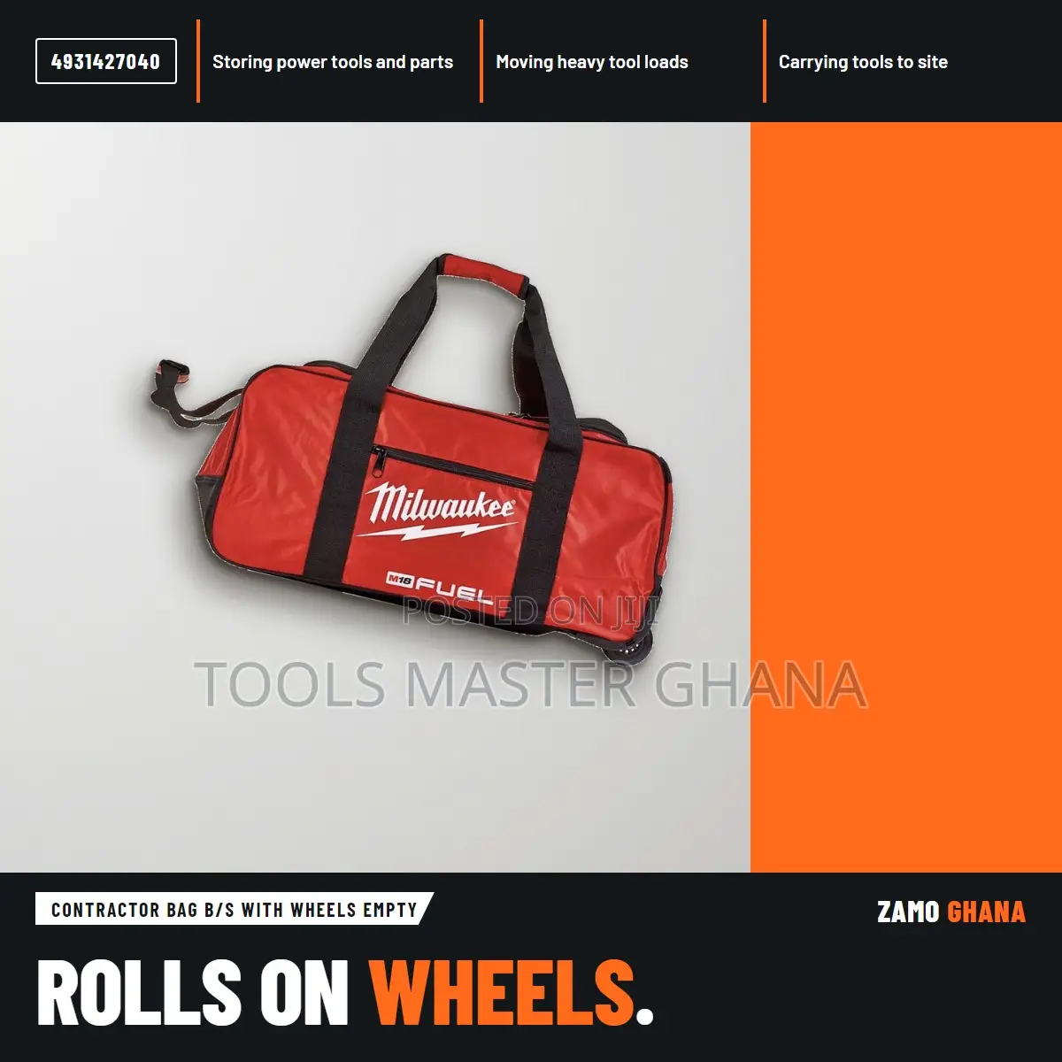 Contractor Bag B/S With Wheels Empty -