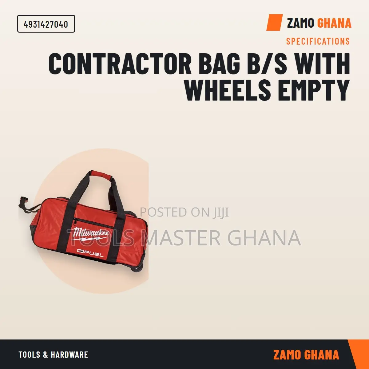 Contractor Bag B/S With Wheels Empty -