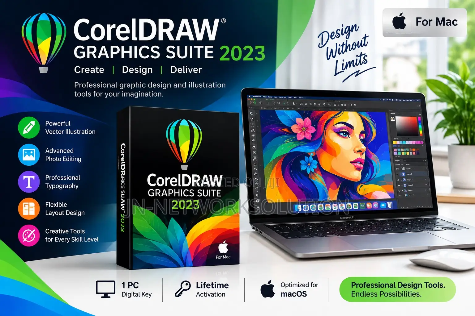 CorelDRAW Graphics Suite 2023 for MAC for 1pc Digital Key Lifetime
