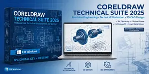 CorelDRAW Technical Suite 2025 for Windows for 1pc Digital Key Lifetme