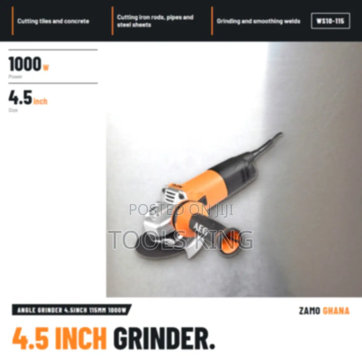 Angle Grinder 4.5Inch 115Mm 1000W - WS10-115