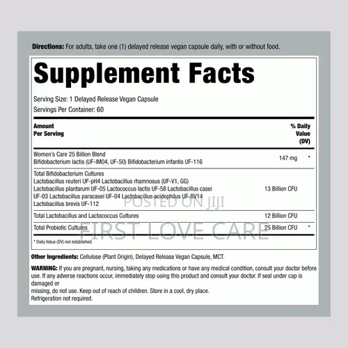 Piping Rock Women's Prebiotic & Probiotic 25 Billion CFU, 60 Pill
