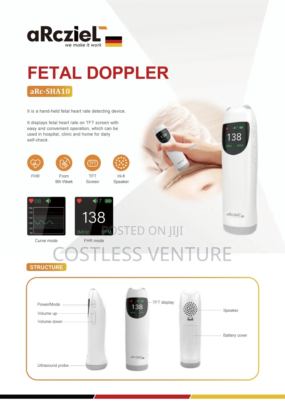 Arcziel Handheld Fetal Doppler