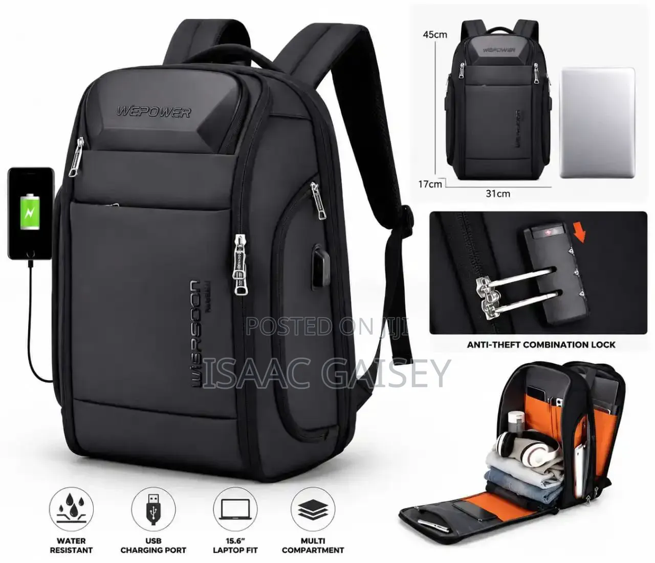 16.5" Premium Multi Compartment Backpacks
