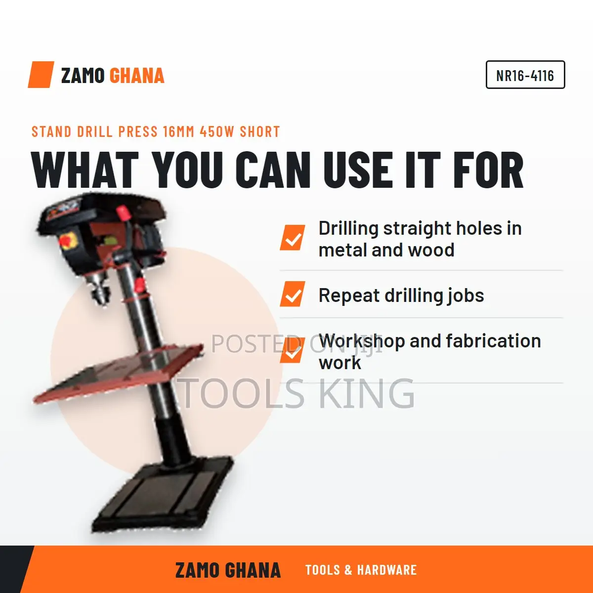 Stand Drill Press 16Mm 450W Short - NR16-4116