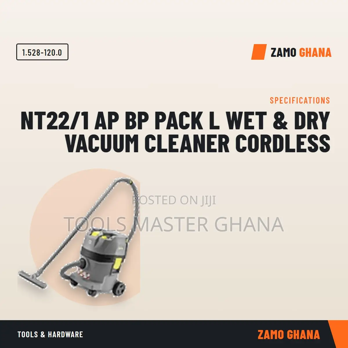 Nt22/1 Ap Bp Pack L Wet & Dry Vacuum Cleaner Cordless - 1.528-120.0