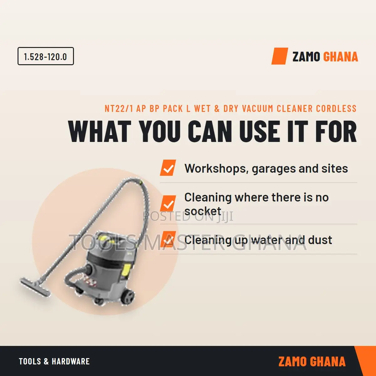 Nt22/1 Ap Bp Pack L Wet & Dry Vacuum Cleaner Cordless - 1.528-120.0