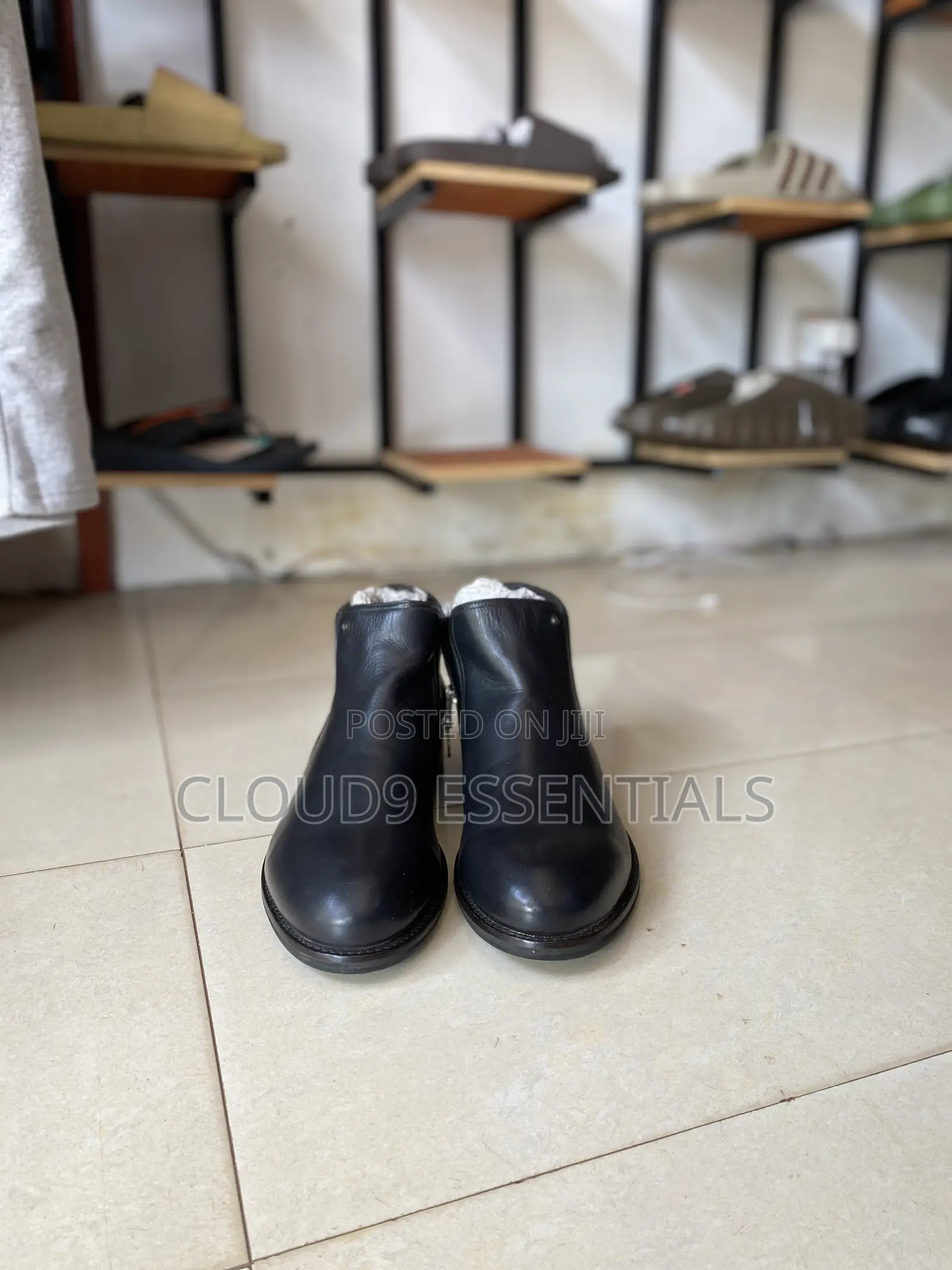 Original Alba Men Black Leather Ankle Shoes