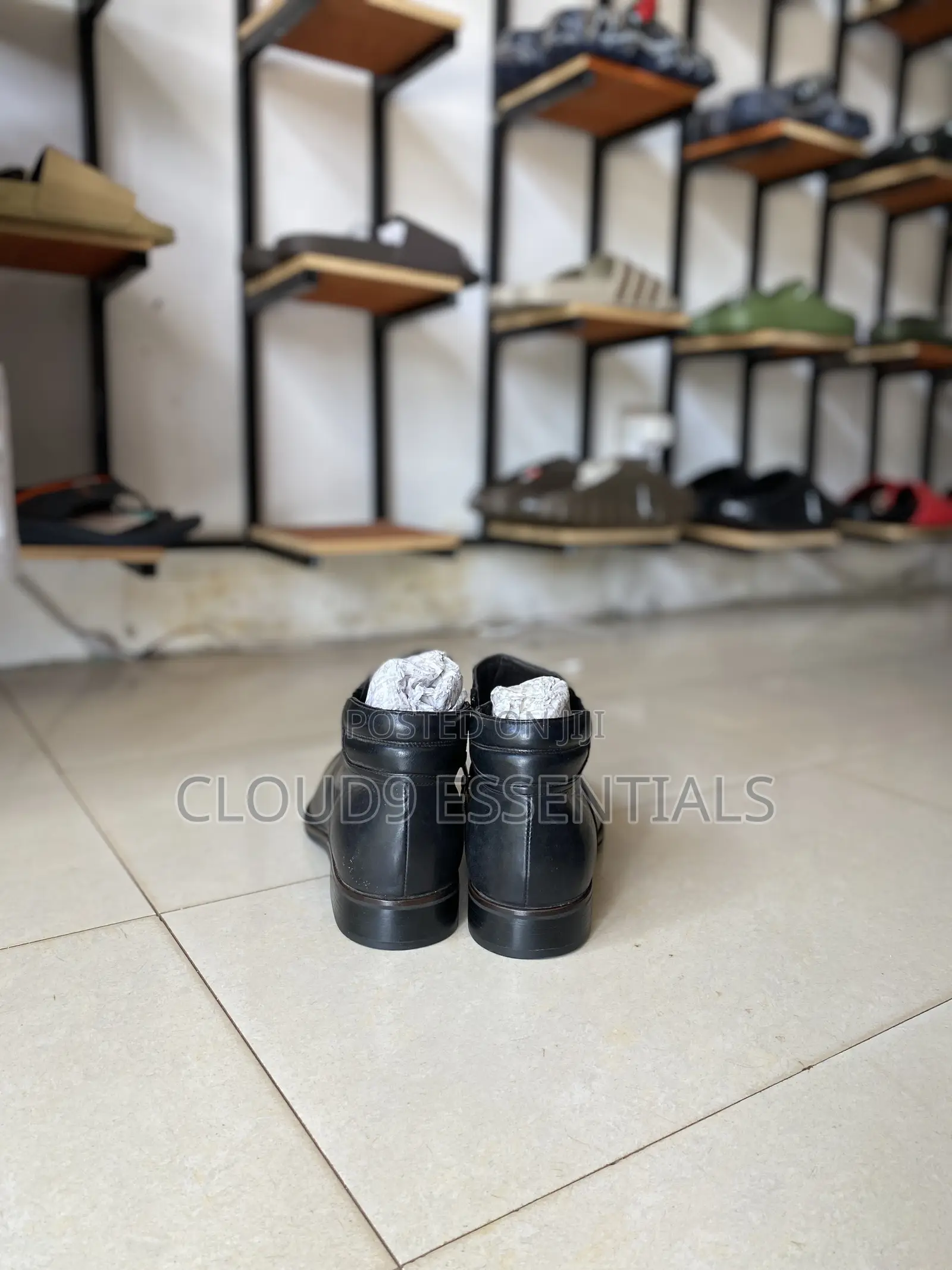 Original Alba Men Black Leather Ankle Shoes