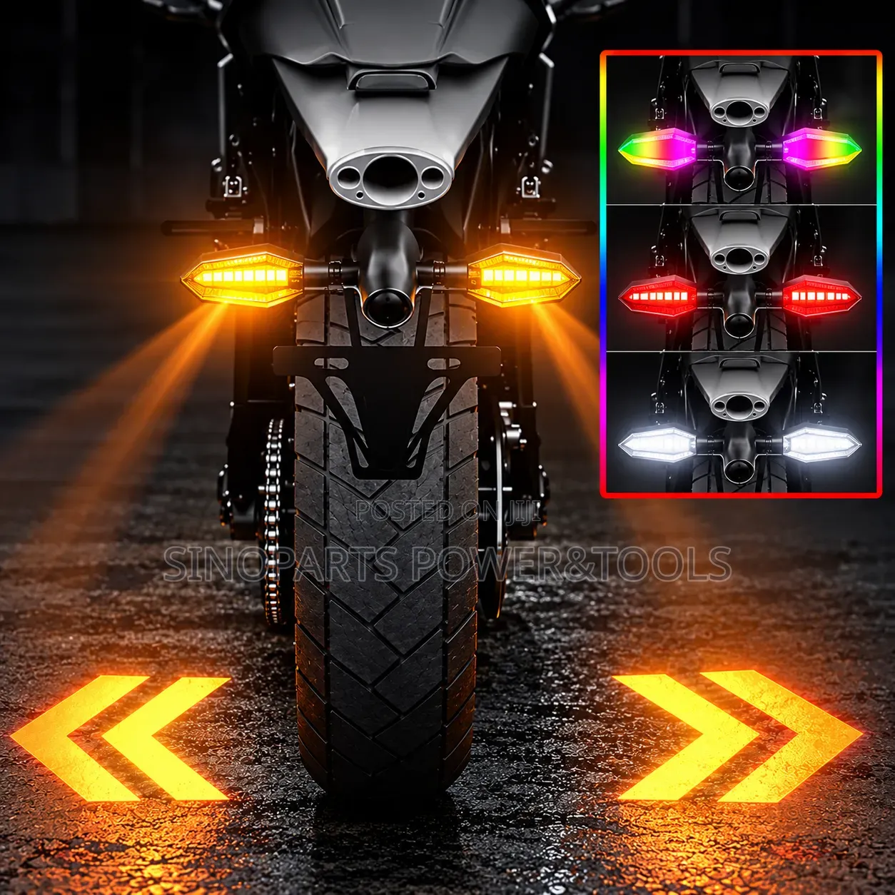 Motorcycle LED Turn Signal Lights 27 Modes Waterproof Indicator Pair