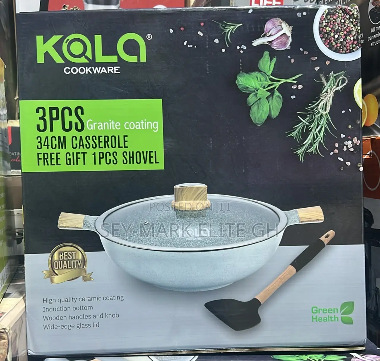 34cm Kala Granite Casserole Cookware