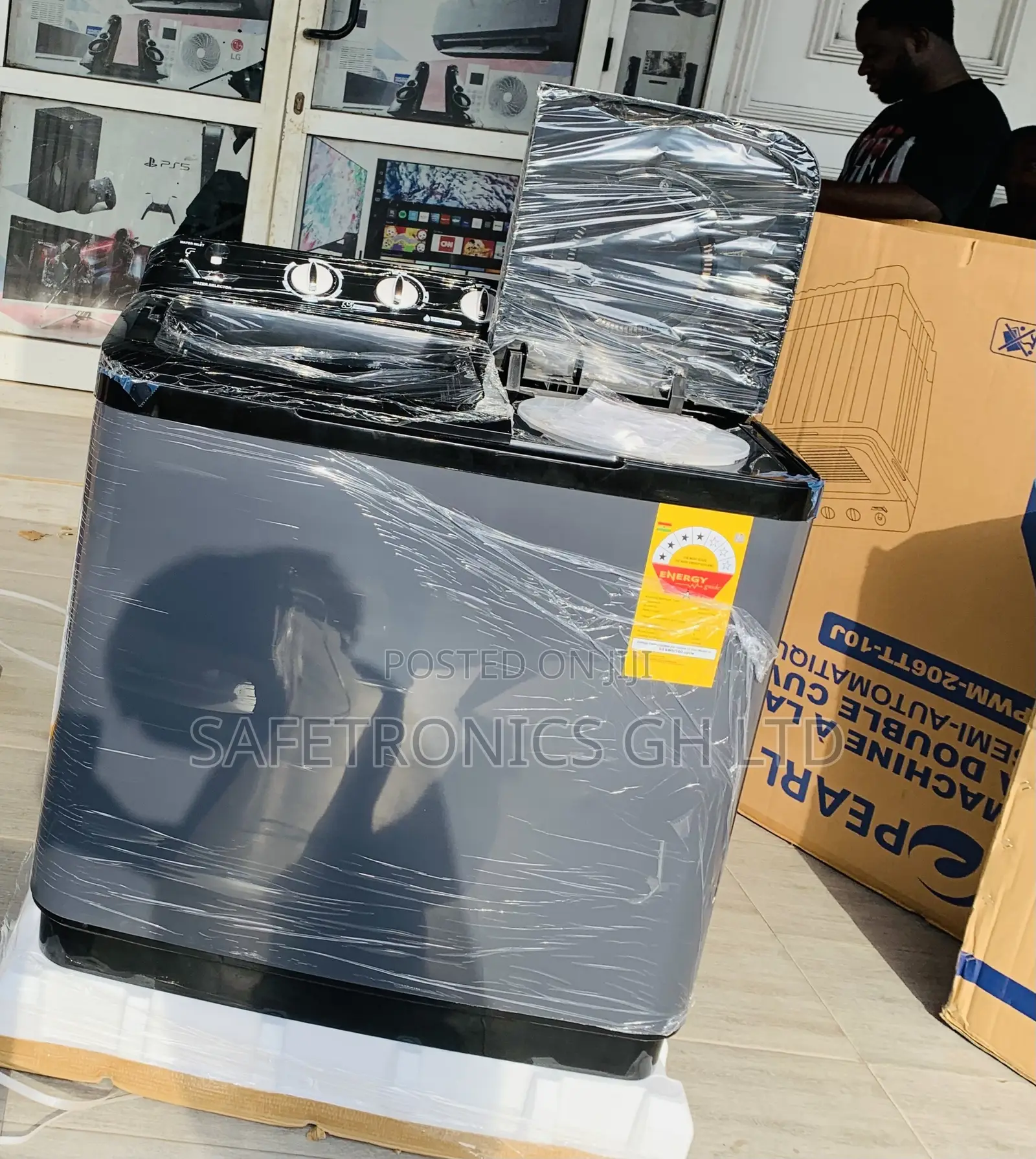 Spin-Wash Black Nasco 7kg TopLoad WashingMachine