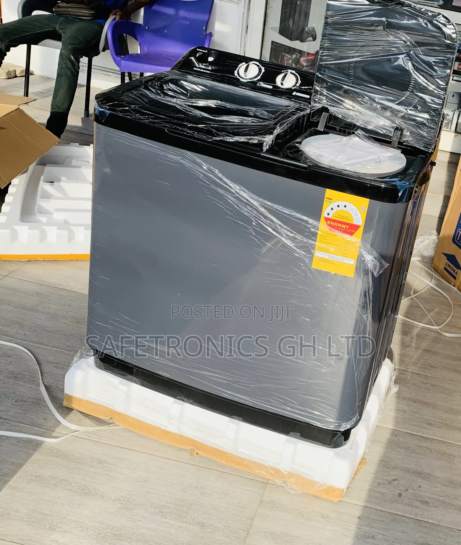 Spin-Wash Black Nasco 7kg TopLoad WashingMachine