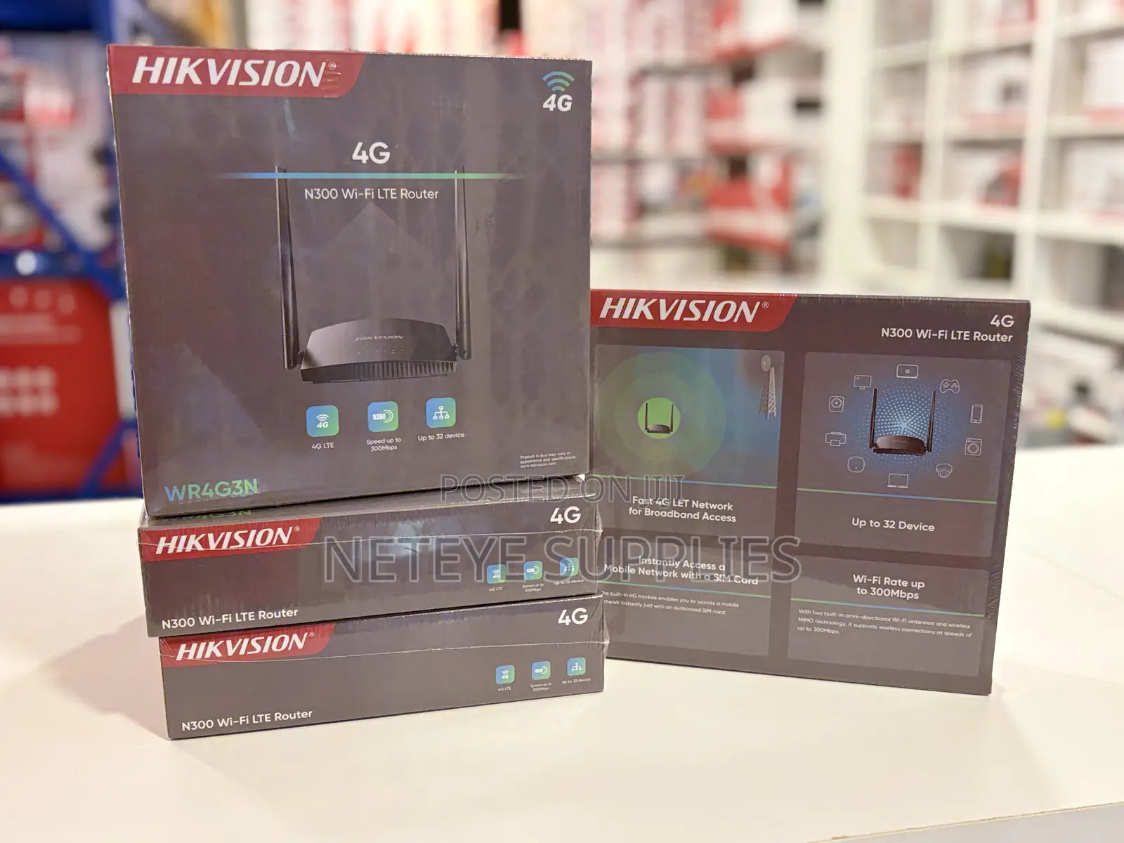 Hikvision 300Mbps 4G LTE Wi-Fi Router - DS-3WR4G3N