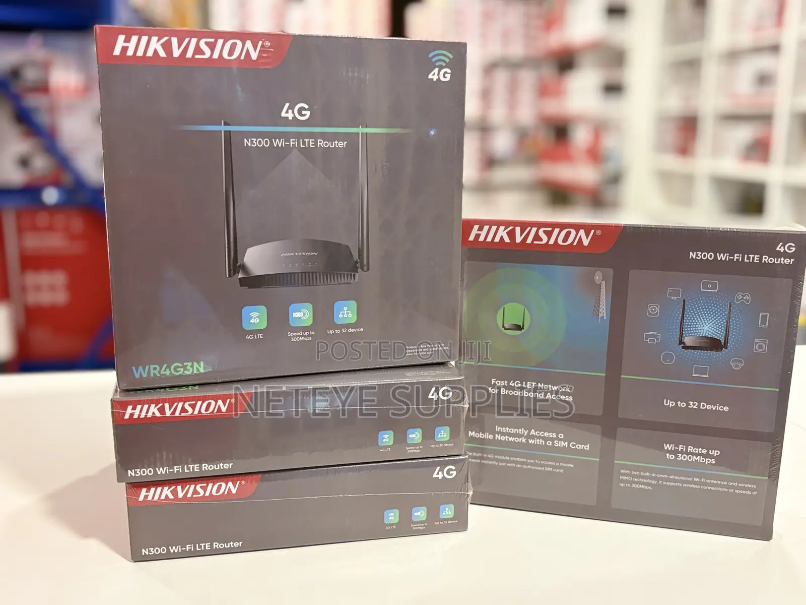 Hikvision 300Mbps 4G LTE Wi-Fi Router - DS-3WR4G3N
