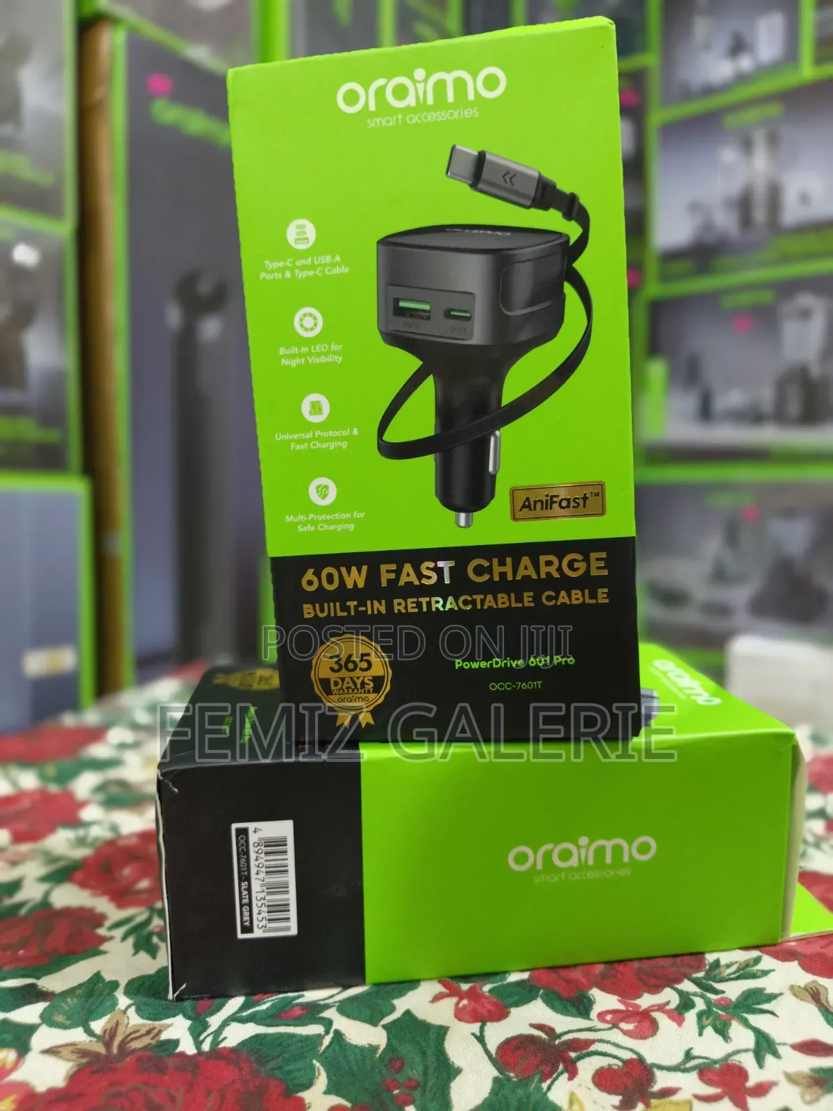 Oraimo PowerDrive 60W Fast Charge Car Charger