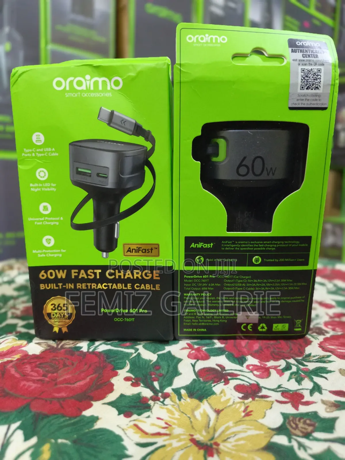 Oraimo PowerDrive 60W Fast Charge Car Charger