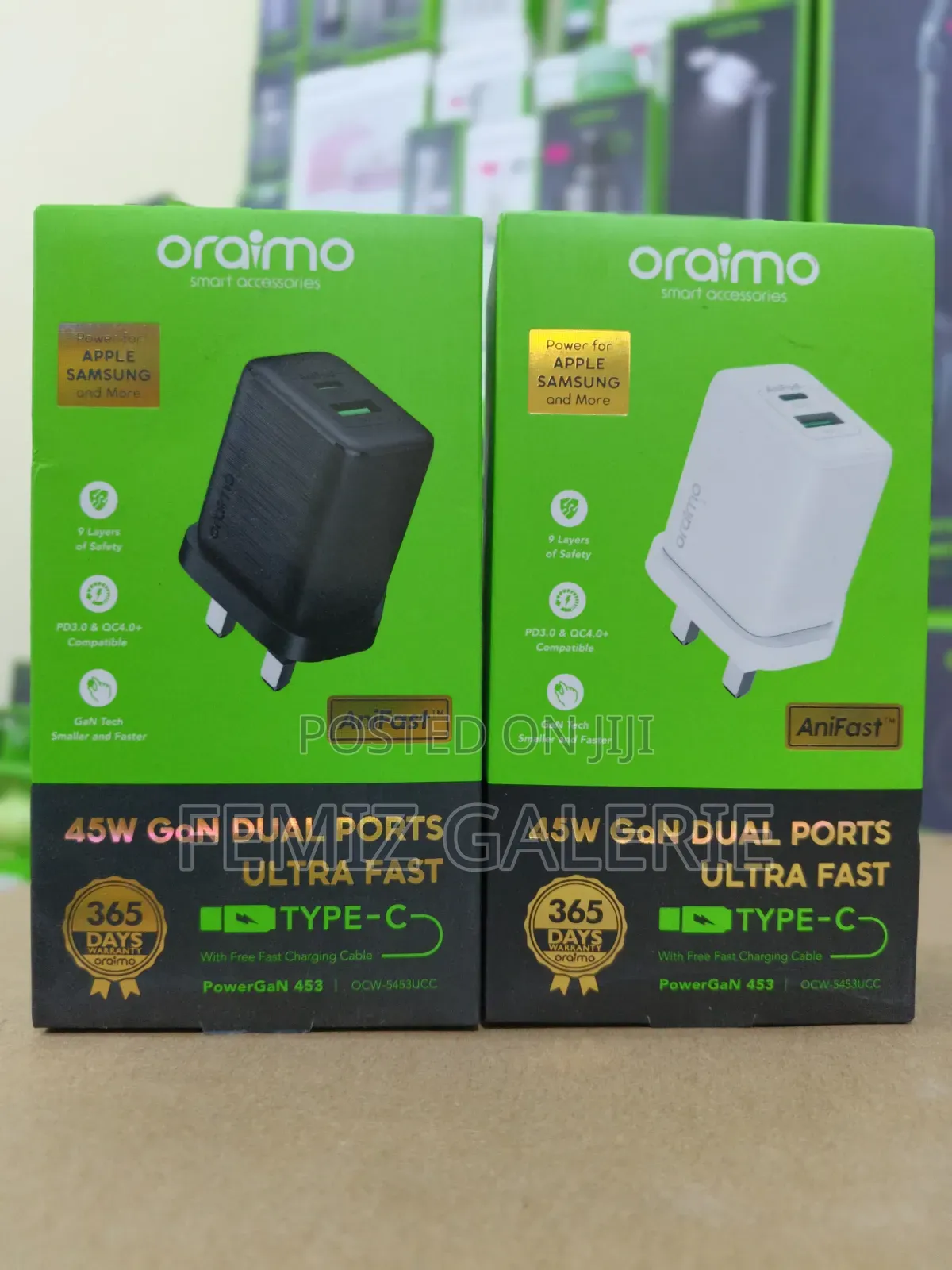 Oraimo PowerGaN 453 Compact Powerful 45W GaN Dual-Port Charger
