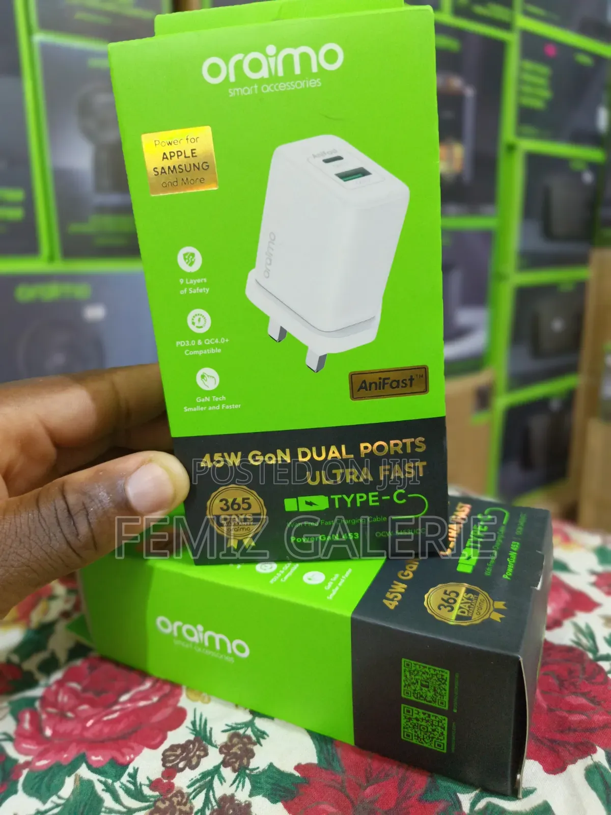 Oraimo PowerGaN 453 Compact Powerful 45W GaN Dual-Port Charger